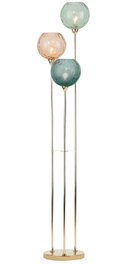 DKD Home Decor Lámpara de Pie Metal y Cristal con Bolas Dorado