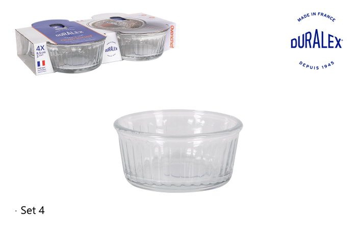 Duralex Set 4 Ramequines Transparentes Picardie 13 cl (24 Cajas) Duralex Set 4 Ramequines Transparentes Picardie 13 cl (24 Cajas)