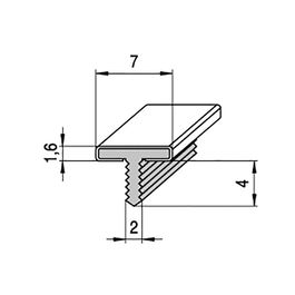 FBS Perfil T Caleta 7Mm Cromado
