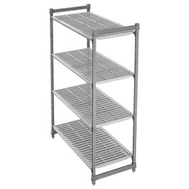 CAMBRO Estantería BASIC PLUS con 4 estantes ventilados, 61x183x183 cm, Grafito cepillado