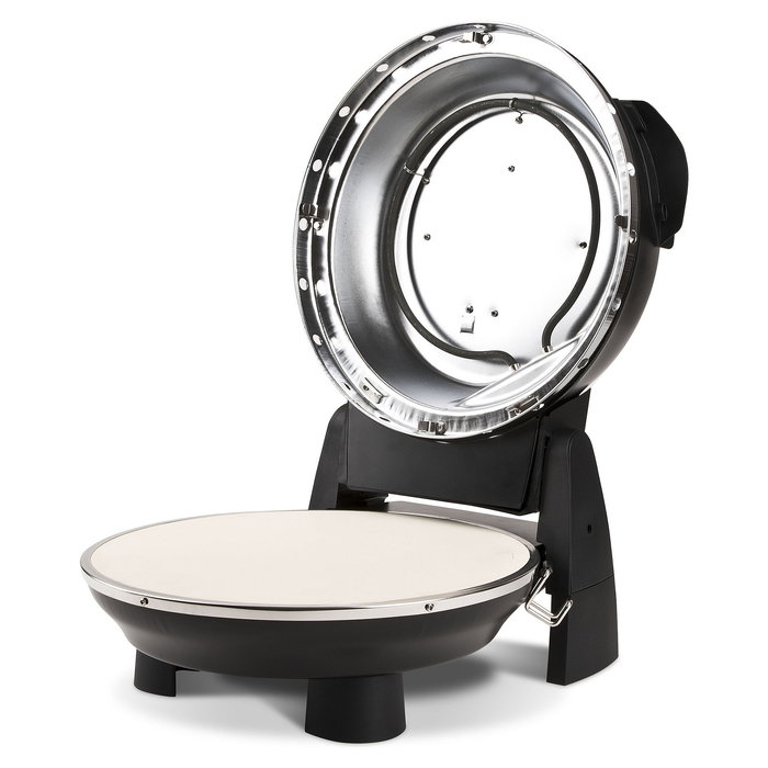 G3 Ferrari Horno para Pizza Napoletana, Negro, 1200 W, 31 cm, Piedra, 400 °C, con Temporizador, Libro de Recetas y Utensilio