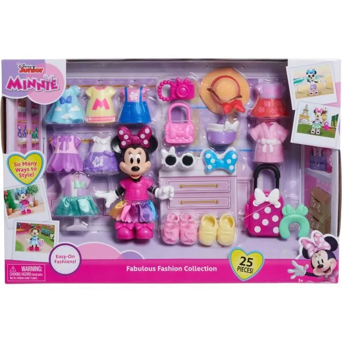 Disney DIS0886144880339 Caja de Moda Minnie Mouse para Muñecas, Muñeca 15 cm, 25 Piezas de Moda y Complementos Disney DIS0886144880339 Caja de Moda Minnie Mouse para Muñecas, Muñeca 15 cm, 25 Piezas de Moda y Complementos