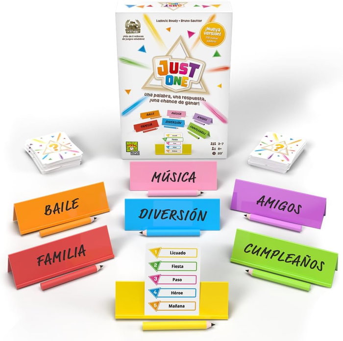 Asmodee Just One: Juego de Mesa Cooperativo de Adivinanzas para la Familia, 3-7 Jugadores, +8 Años, Edición Española