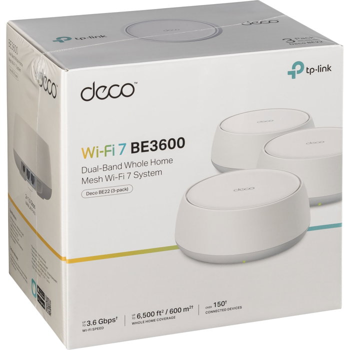 TP-Link Deco BE22 Wi-Fi 7 Mesh System (3-pack) BE3600
