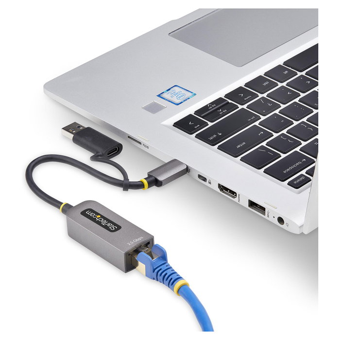 StarTech Adaptador de Red Ethernet USB-C a RJ45 de 2,5 GbE con Conversor USB-A, Gris