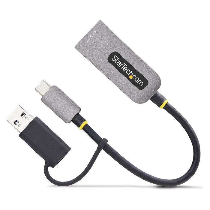 StarTech Adaptador de Red Ethernet USB-C a RJ45 de 2,5 GbE con Conversor USB-A, Gris