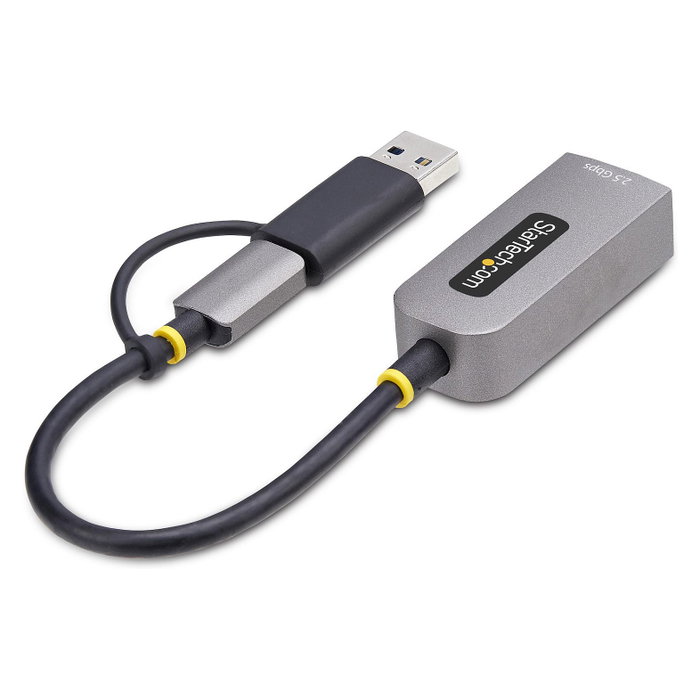 StarTech Adaptador de Red Ethernet USB-C a RJ45 de 2,5 GbE con Conversor USB-A, Gris