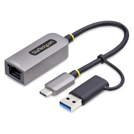 StarTech Adaptador de Red Ethernet USB-C a RJ45 de 2,5 GbE con Conversor USB-A, Gris