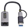StarTech Adaptador de Red Ethernet USB-C a RJ45 de 2,5 GbE con Conversor USB-A, Gris