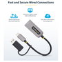 StarTech Adaptador de Red Ethernet USB-C a RJ45 de 2,5 GbE con Conversor USB-A, Gris