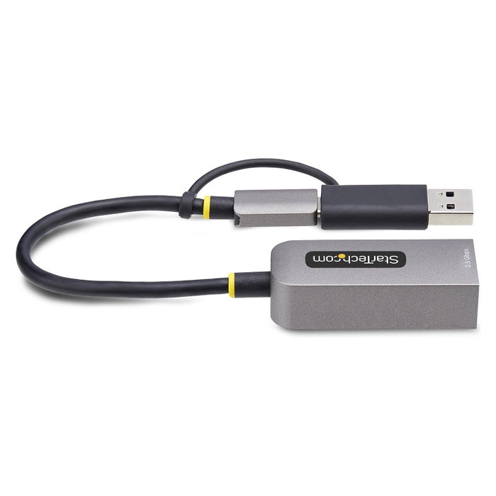StarTech Adaptador de Red Ethernet USB-C a RJ45 de 2,5 GbE con Conversor USB-A, Gris