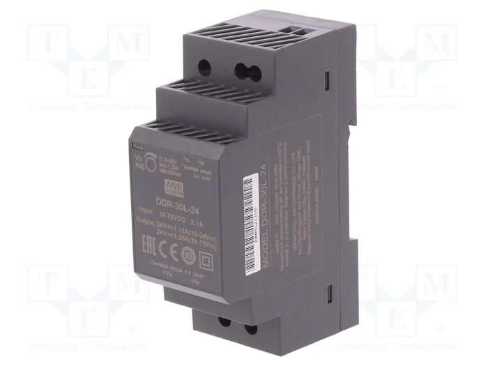 MEAN WELL DDR-30L-24 Convertidor DC/DC 30W 24VDC MEAN WELL DDR-30L-24 Convertidor DC/DC 30W 24VDC