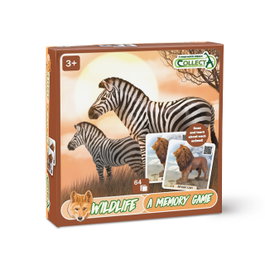 Collecta Juego De Memoria - Vida Salvaje -84238, Cartas Educativas para Niños +3 Años, Idioma: Inglés, Francés, Alemán, Italiano, Portugués, Español