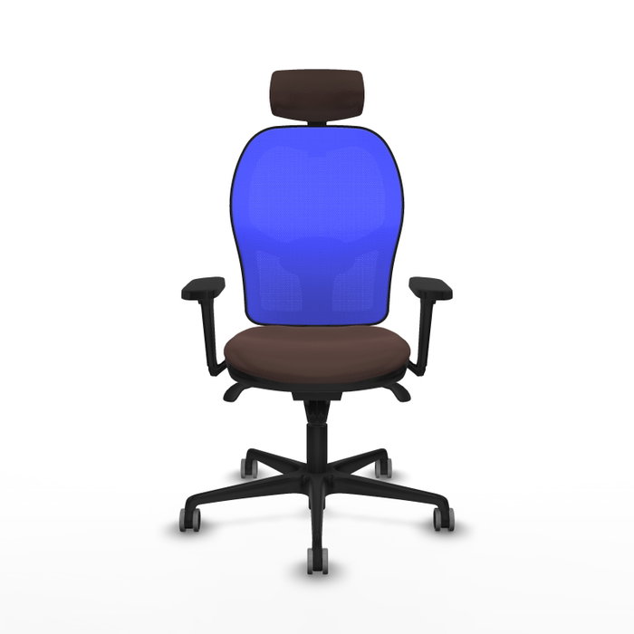 PIQUERAS Y CRESPO Silla de oficina Jorquera con mecanismo Sincro, Azul y Marrón oscuro PIQUERAS Y CRESPO Silla de oficina Jorquera con mecanismo Sincro, Azul y Marrón oscuro