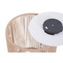 DKD Home Decor Mesita Auxiliar Solar de Acero y Ratán Sintético Blanco y Marrón