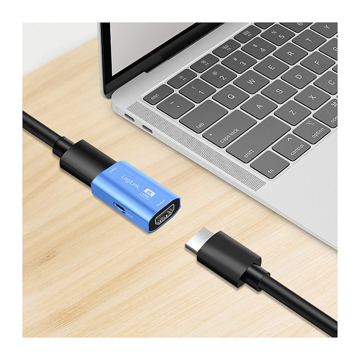 LogiLink Repetidor HDMI de 20m, 8K/60Hz, HDCP 2.3, Azul