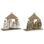 DKD Home Decor Nacimiento Dorado Azul Resina 7 x 15.5 x 17 cm (2 Unidades)