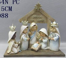 DKD Home Decor Set de 2 Figuras de Nacimiento en Resina, Surtido de Colores