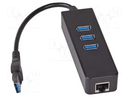 AKYGA Hub USB 3.0 con RJ45 y 3 puertos USB A