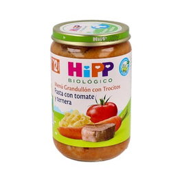 HIPP Potito Pasta Con Tomate Y Ternera 220g Bio Infantil A Partir 12 Meses