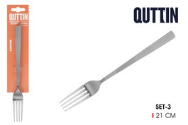 Quttin Set de 3 Tenedores de Mesa Louvre 2mm en Acero Inoxidable