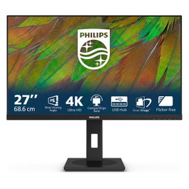 Philips 27B1N3800 27 pulgadas Monitor IPS 4K UHD 3840x2160 60Hz 4ms HDMI DP USB Altavoces Pivot Negro