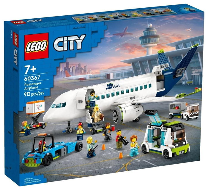 LEGO City Avión de Pasajeros 60367 con Vehículos de Apoyo y 9 Minifiguras