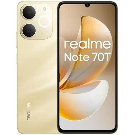 Realme Note 70T 4GB RAM 128GB Almacenamiento, Pantalla 6.74" HD+, 6000mAh, Carga 15W, IP54, Dorado Playa Realme Note 70T 4GB RAM 128GB Almacenamiento, Pantalla 6.74" HD+, 6000mAh, Carga 15W, IP54, Dorado Playa