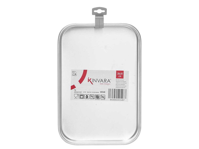 KINVARA Bandeja de aluminio 30x20cm Plata (Pack de 6) تقديمه