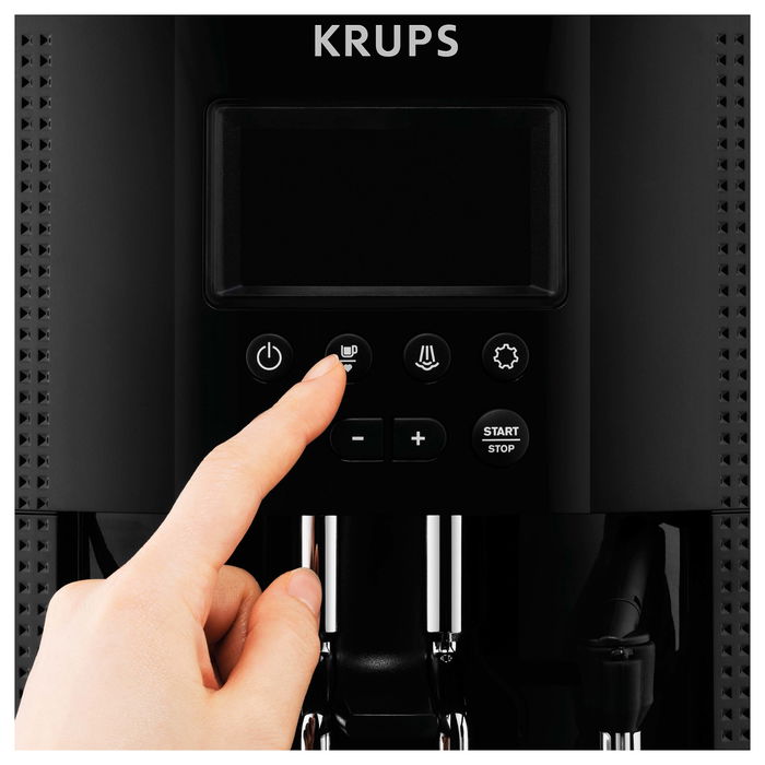 Krups Máquina de Café Automática EA8150, Negro - Cafetera Superautomática para Espresso y Capuccino