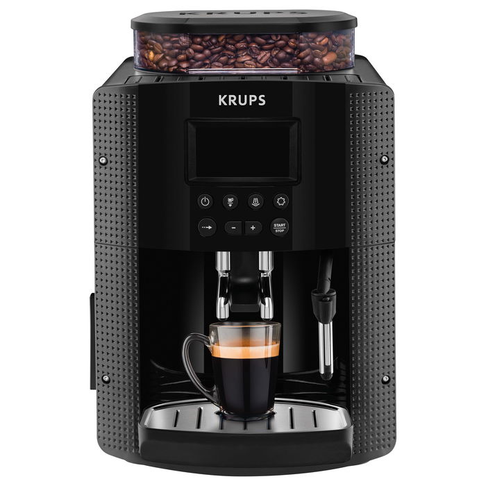 Krups Máquina de Café Automática EA8150, Negro - Cafetera Superautomática para Espresso y Capuccino