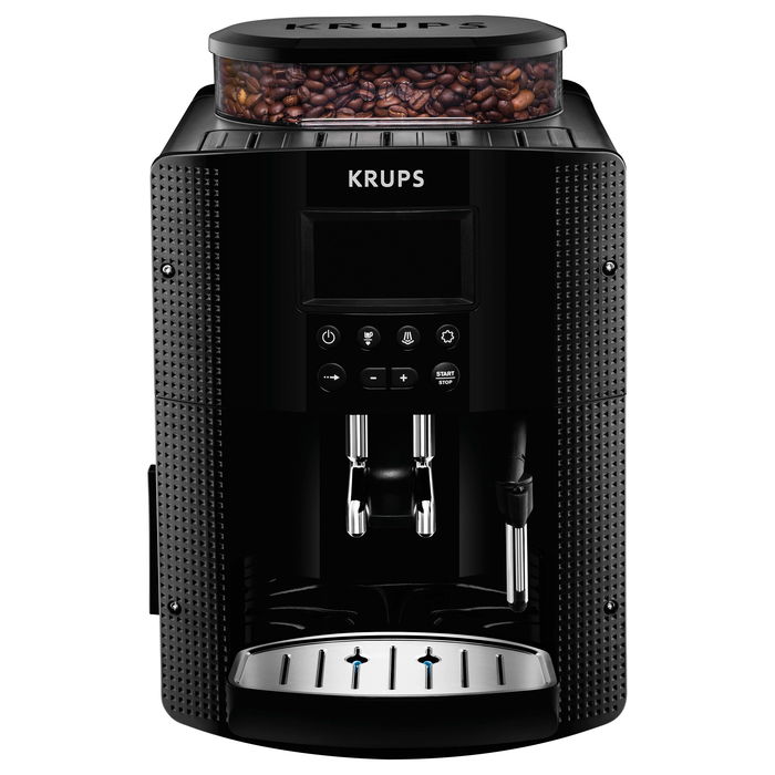 Krups Máquina de Café Automática EA8150, Negro - Cafetera Superautomática para Espresso y Capuccino