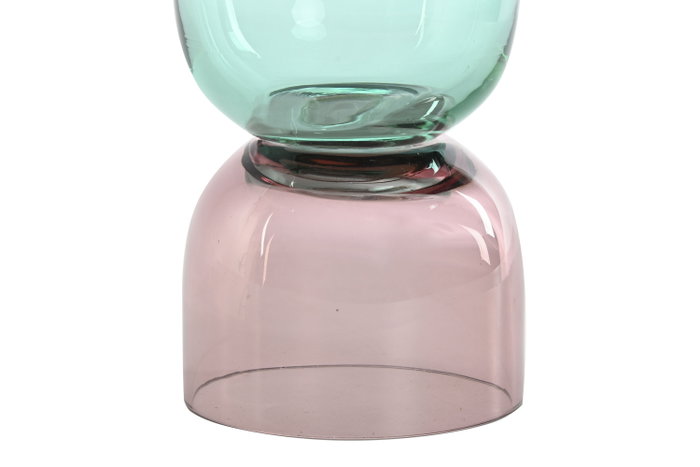 DKD Home Decor Jarrón de Cristal Bicolor 10x10x21 cm