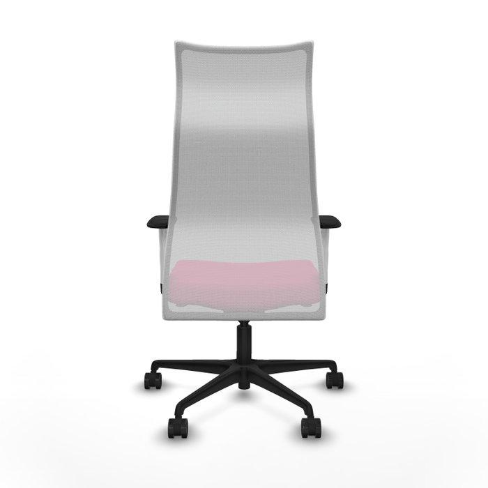 PIQUERAS Y CRESPO Sillón Albacete con Mecanismo Sincro, Similpiel Rosa y Malla Blanca