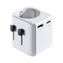 Ewent EW1472 Adaptador de Viaje Universal Blanco con Puertos USB-A y USB-C
