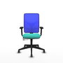PIQUERAS Y CRESPO Silla de oficina Motilla con mecanismo Sincro/Traslack, Turquesa y Azul