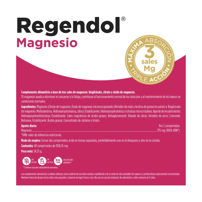 Eladiet Regendol Magnesio 40 comprimidos