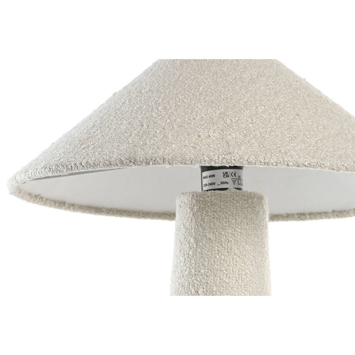 DKD Home Decor Lámpara de Sobremesa Metal y Poliéster Bucle Blanco y Negro