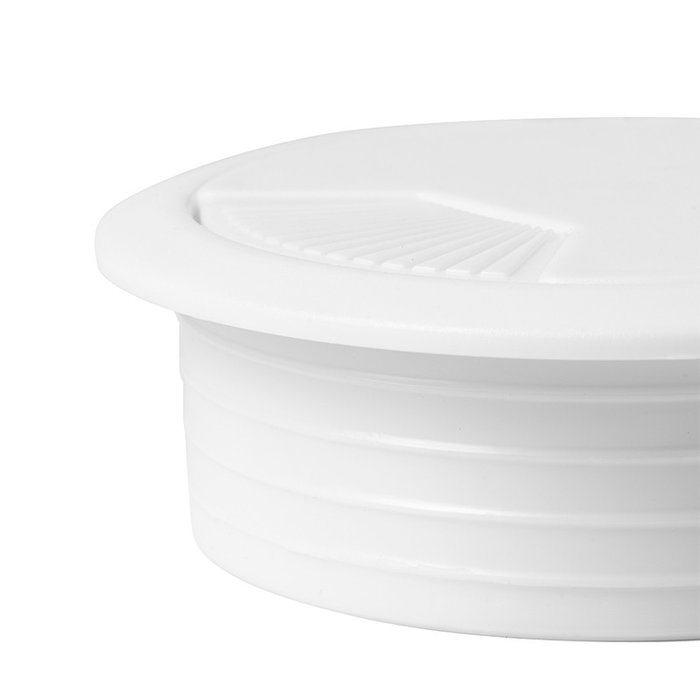HERRAJES ALK Pasacable Redondo Ø80 H22 Blanco