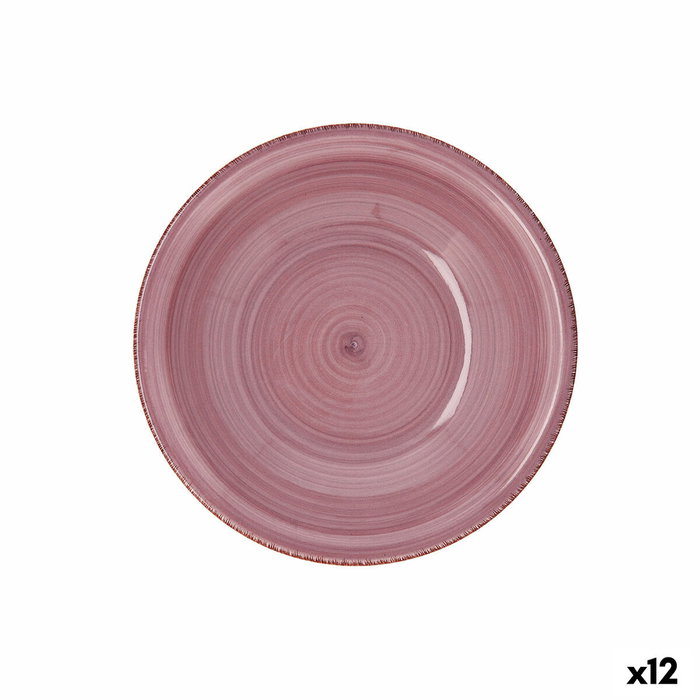 Quid Plato Hondo Cerámico Vita Peoni Rosa 21,5 cm (12 Unidades)