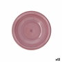 Quid Plato Hondo Cerámico Vita Peoni Rosa 21,5 cm (12 Unidades)