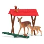Schleich SCH42658 Cabaña para animales del bosque con cierva, cervatillo, ardilla y erizo, para niños a partir de 3 años