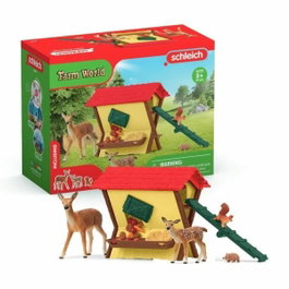 Schleich Cabaña para animales del bosque con baúl y figuras de animales
