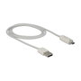 DeLOCK Cable de datos y carga USB 2.0 de 1 m, USB A a Micro USB-B, Blanco con indicador luminoso