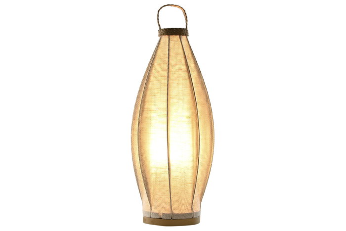 DKD Home Decor Japaning Lámpara Sobremesa Oriental Marrón Claro Crudo Lino Cuerda Metal 25 x 60 x 25 cm DKD Home Decor Japaning Lámpara Sobremesa Oriental Marrón Claro Crudo Lino Cuerda Metal 25 x 60 x 25 cm