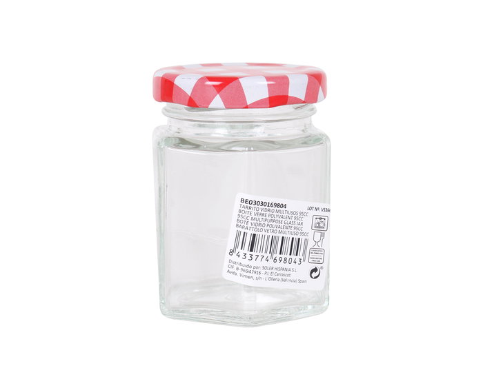 Mediterraneo Tarrito Vidrio Multiusos 95 cc 5.5 x 5 x 7.2 cm (24 Unidades)