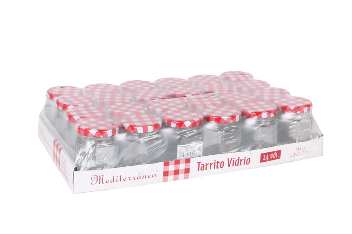 Mediterraneo Tarrito Vidrio Multiusos 95 cc 5.5 x 5 x 7.2 cm (24 Unidades)