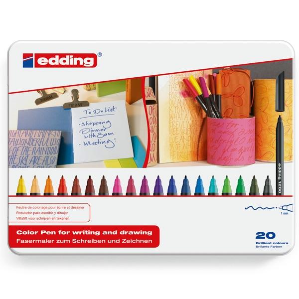 Edding Rotuladores 1200 Punta Fina Colores Surtidos Estuche Metálico Edding Rotuladores 1200 Punta Fina Colores Surtidos Estuche Metálico