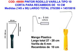 Rodillo Corto con Mango de Varilla 280 mm