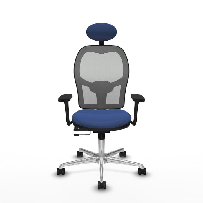 PIQUERAS Y CRESPO Silla de oficina Jorquera con mecanismo Sincro/Traslack, Azul marino y Gris